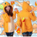 New! Coral Fleece Pokemon Cute Chamander Hitokage with Tail Hoodie Jacket 